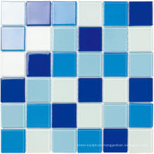 swimming pool mosaic blue mixed white